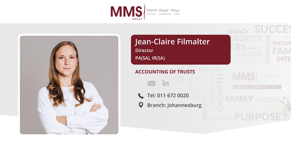 Meet Jean-Claire Filmalter | Director | MMS Group